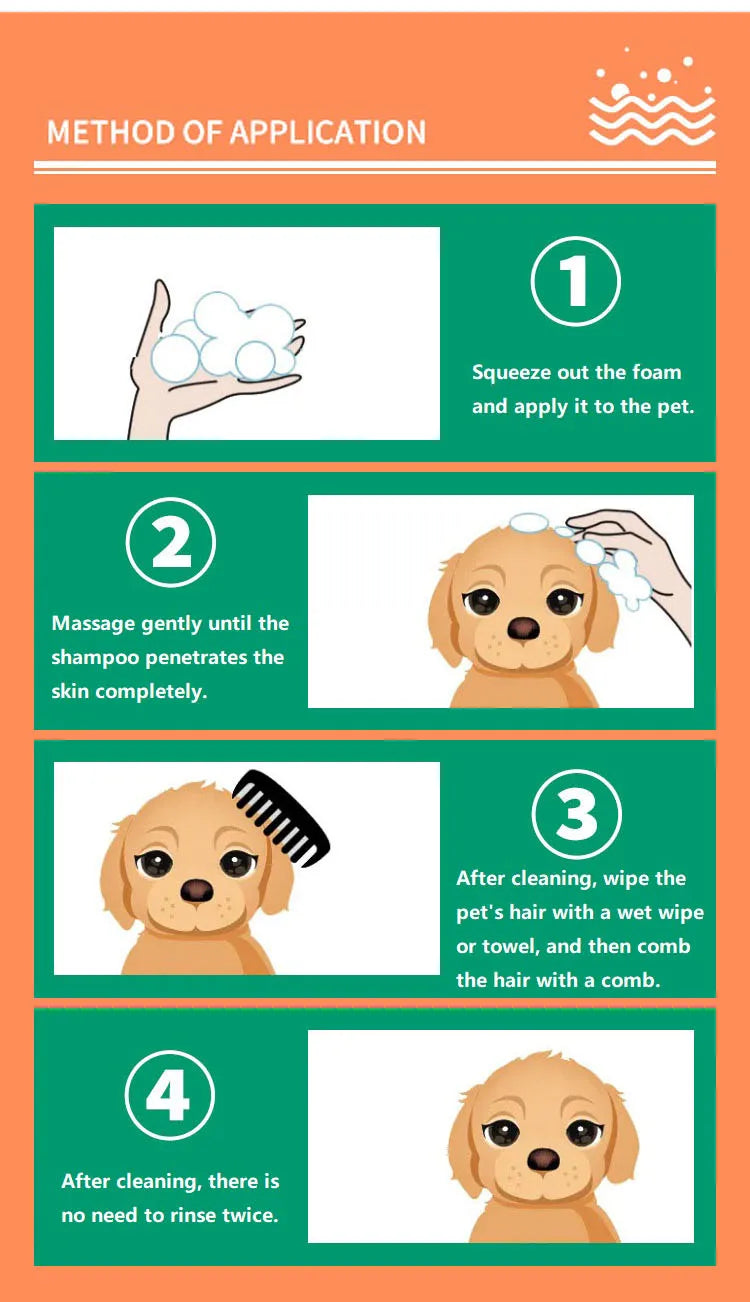Pet Dry Cleaning Foam Water Free Puppy Shower Gel