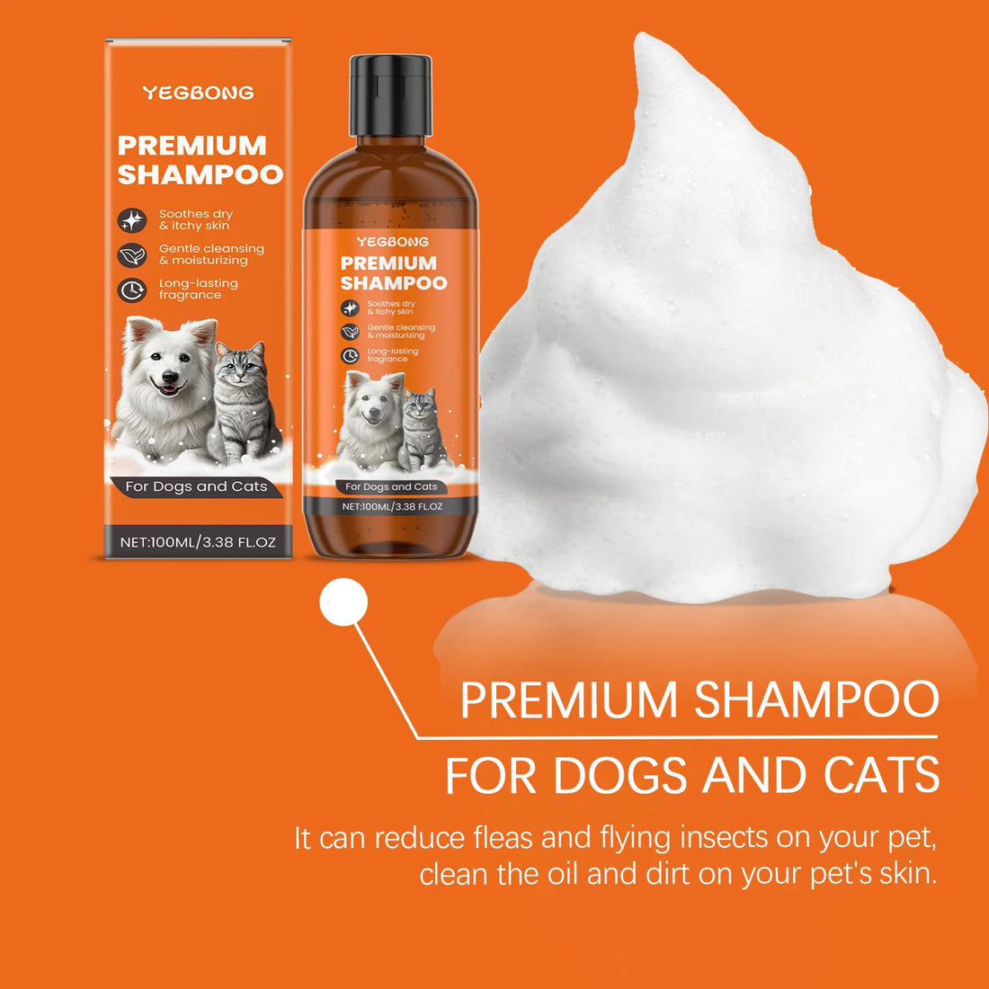 Natural Pet Shampoo for Dogs & Cats Coconut Oil
