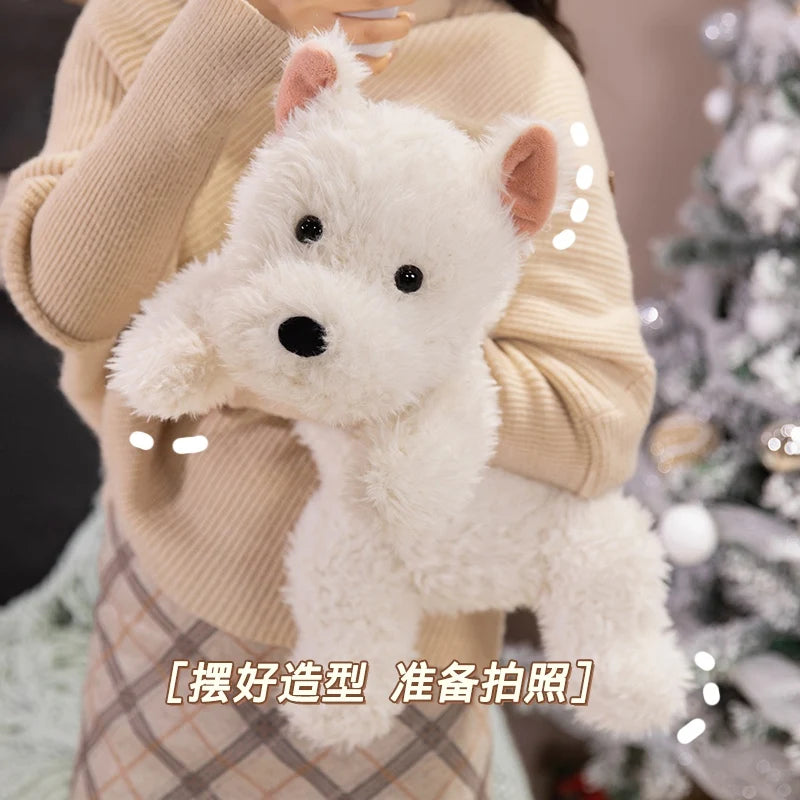 Fluffy Hair West Highland Dog Terrier Plushie Pillow