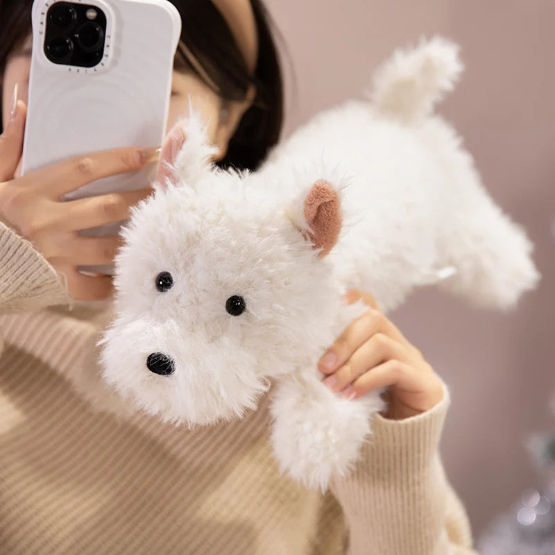 Fluffy Hair West Highland Dog Terrier Plushie Pillow