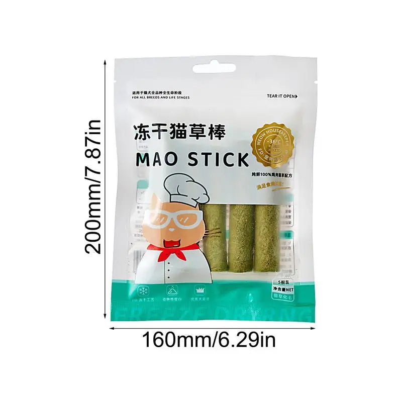 Cat Grass Teething Stick  Freeze dried Cat Dog Snacks