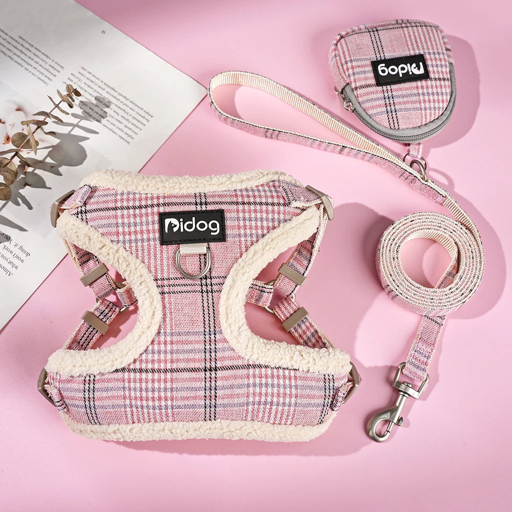 Breathable Dog Harness Leash Bag Set Leash Pet Collar