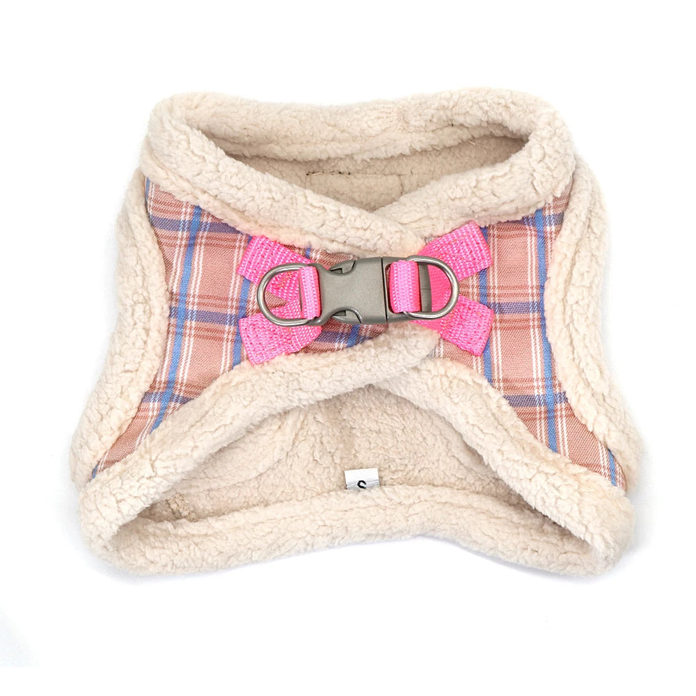 Winter Warm Dog Harness Vest Soft Leash Pet Collar