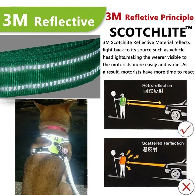 Reflective Breathable Vest Chest Strap Leash Pet Collar