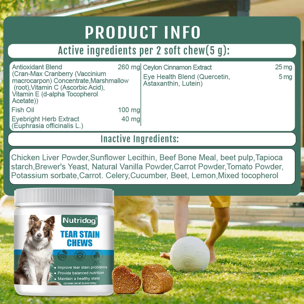 Tear Stain Dog Food with cranberries & vitamins Wet Food