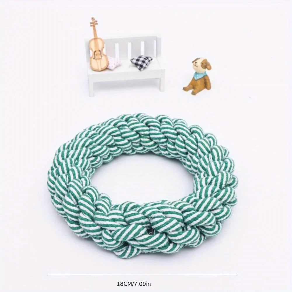 Durable Rope Dog Chew Toy-Twisted Ring Design toys