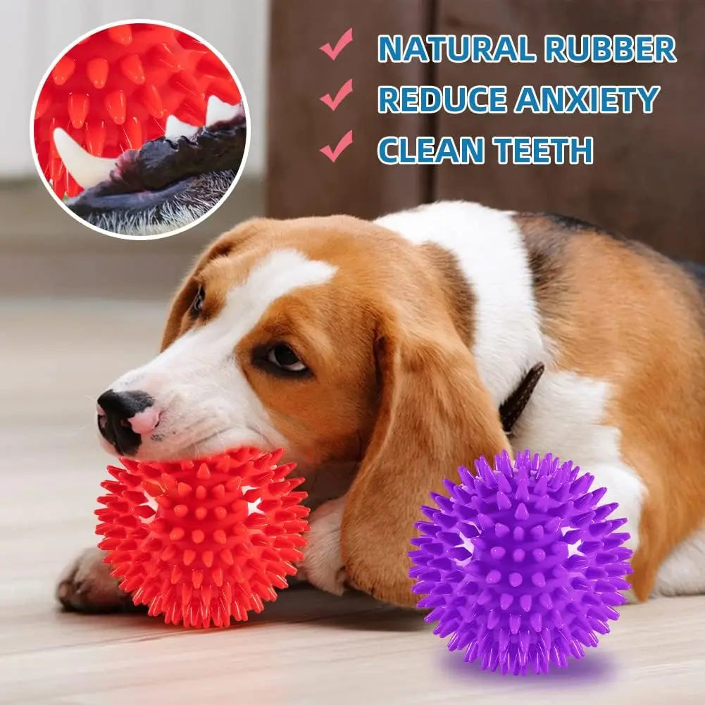 Dog Toys Spiky Balls Cleans Teeth and Gum Chewers