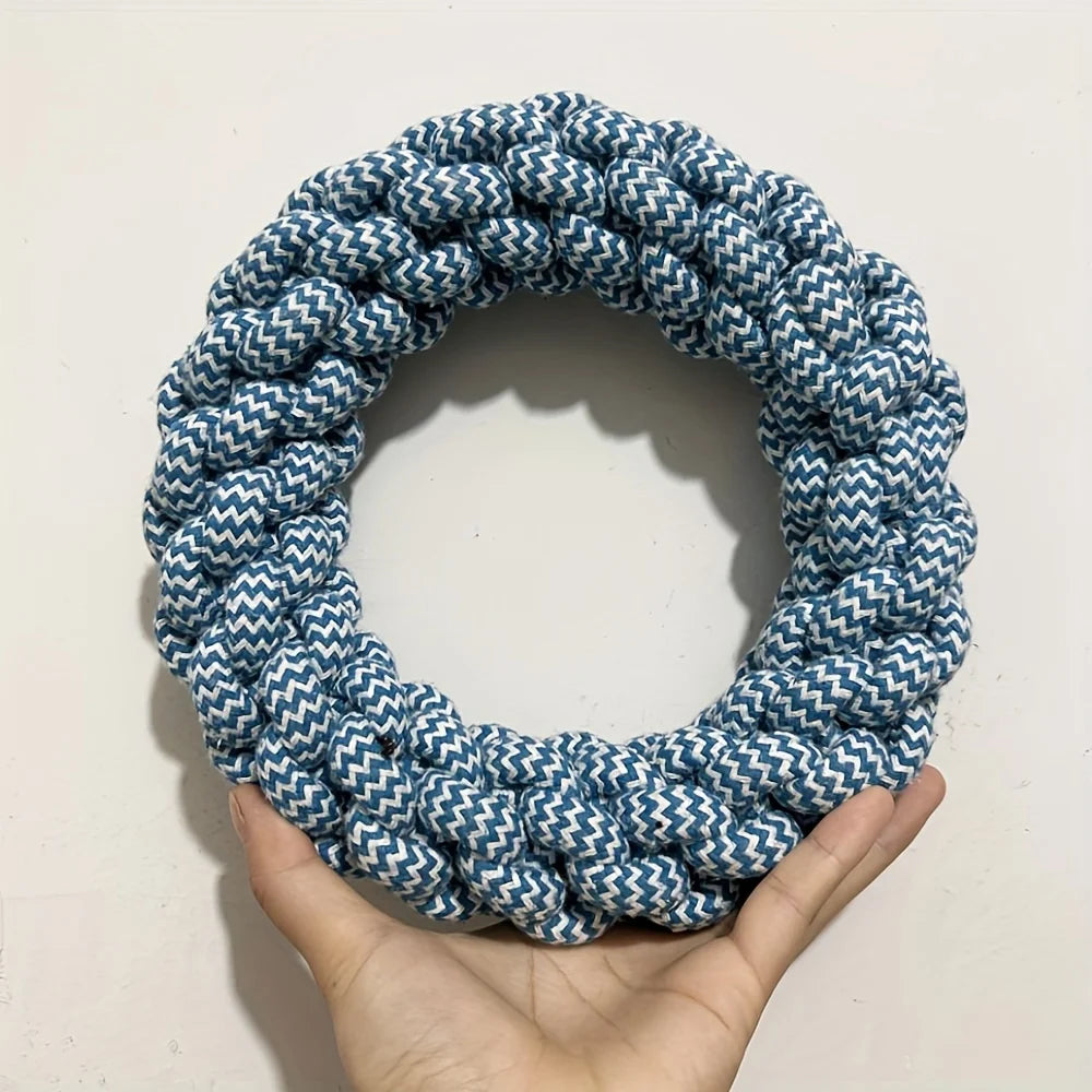 Durable Rope Dog Chew Toy-Twisted Ring Design toys