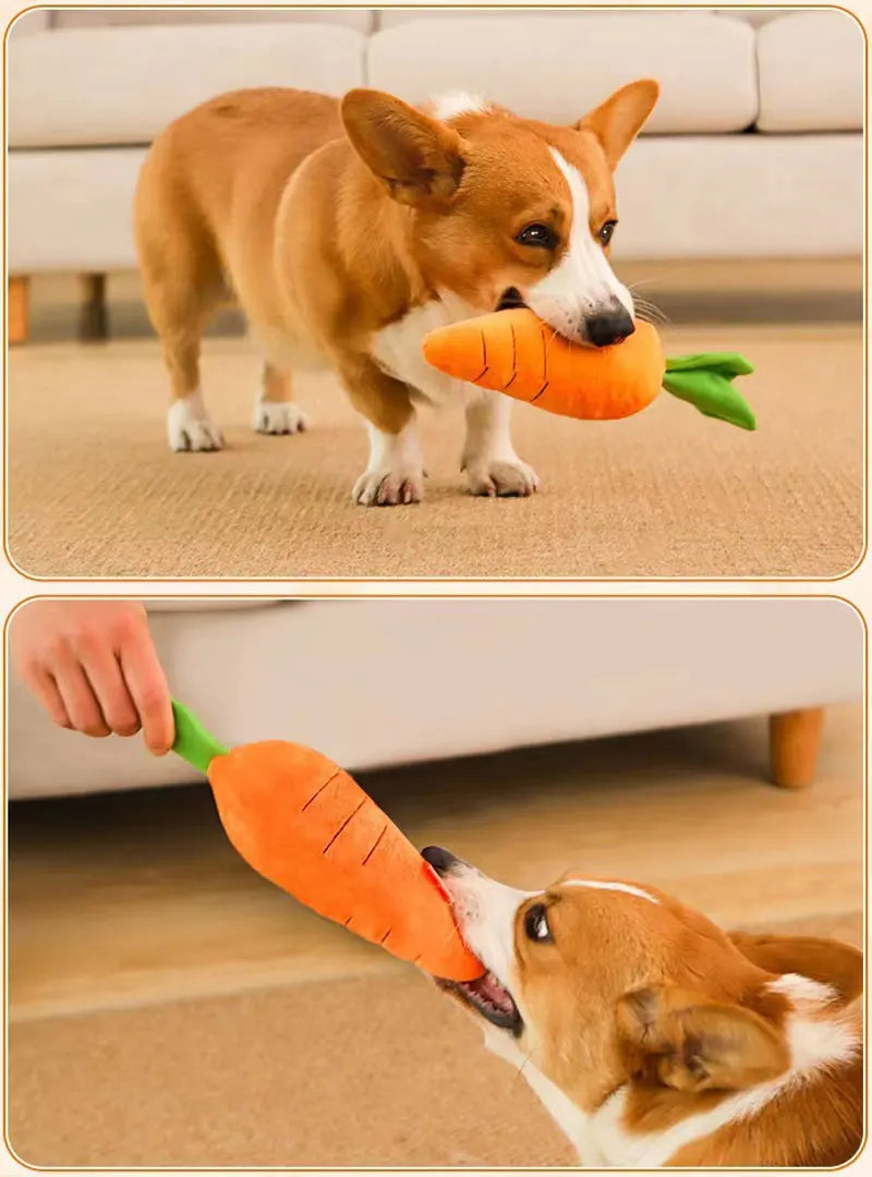 Dog Toy Pet Carrot Plush Toy Vegetable Chew Toy
