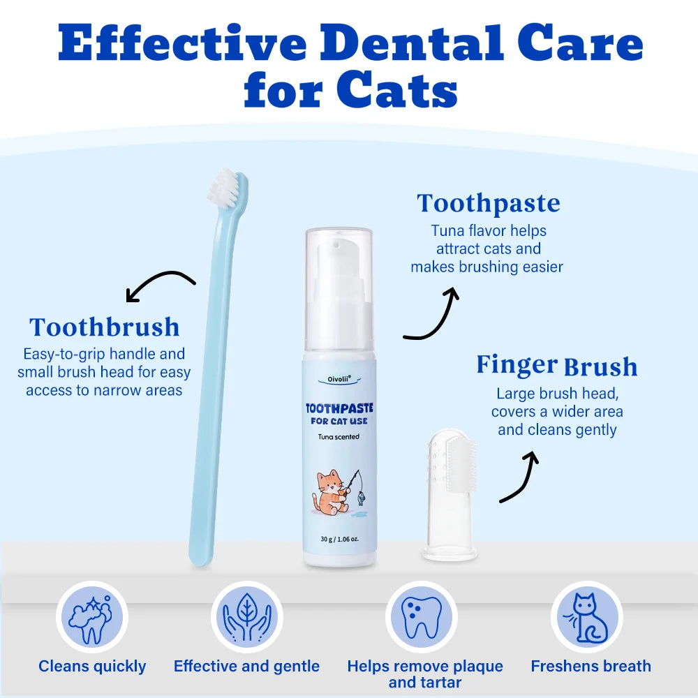 Tuna Flavored Cat Toothpaste Safe Dog Dental Care