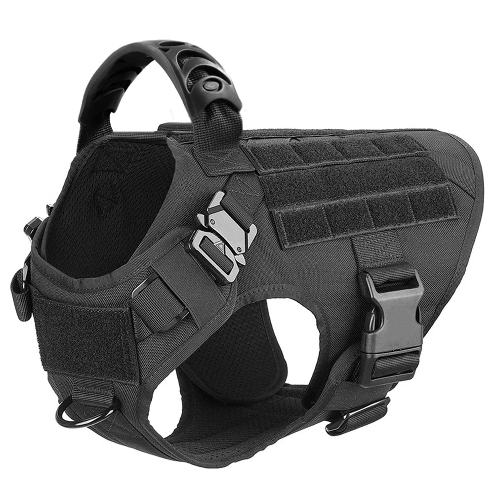 Military Large Dog Harness Pet Leash Collar