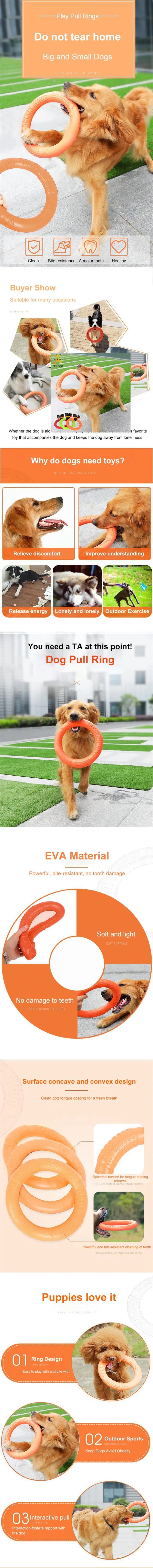 Dog Ring Toys Rubber Chewing Flying Floating Fetch Toys