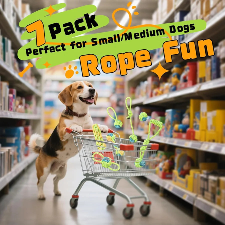 Dog Tug Rope Toys Strong Durable Chew Fetch Toys Dogs