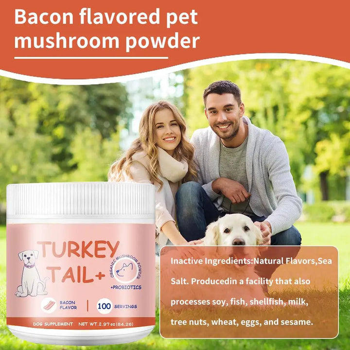Bacon Taste Pet Mushroom Powder Natural Wet Food