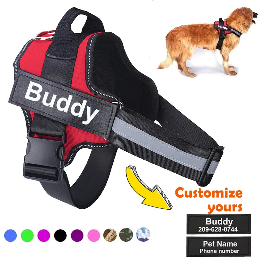 Personalized Dog Harness Reflective Breathable Pet Leash