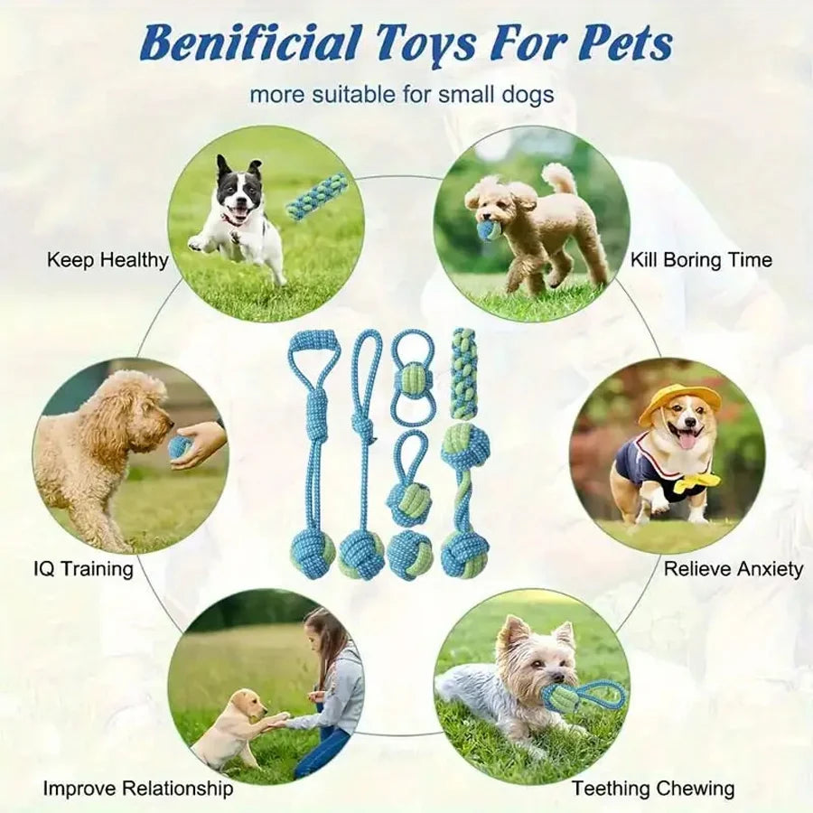 Dog Tug Rope Toys Strong Durable Chew Fetch Toys Dogs