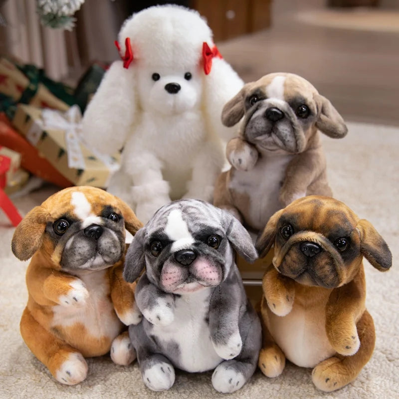 Hot Sale Realistic Sitting Poodle Pug Puppy Plush Toys