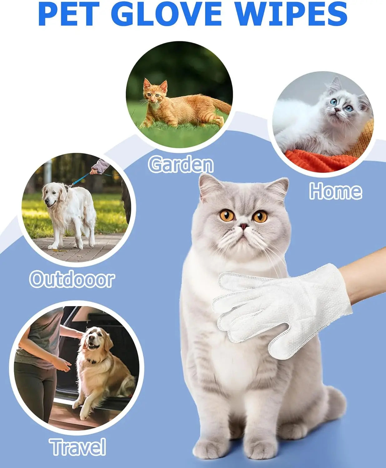 Cleaning Wipes Gloves for Dog and Cat Pet Bathing Wipes