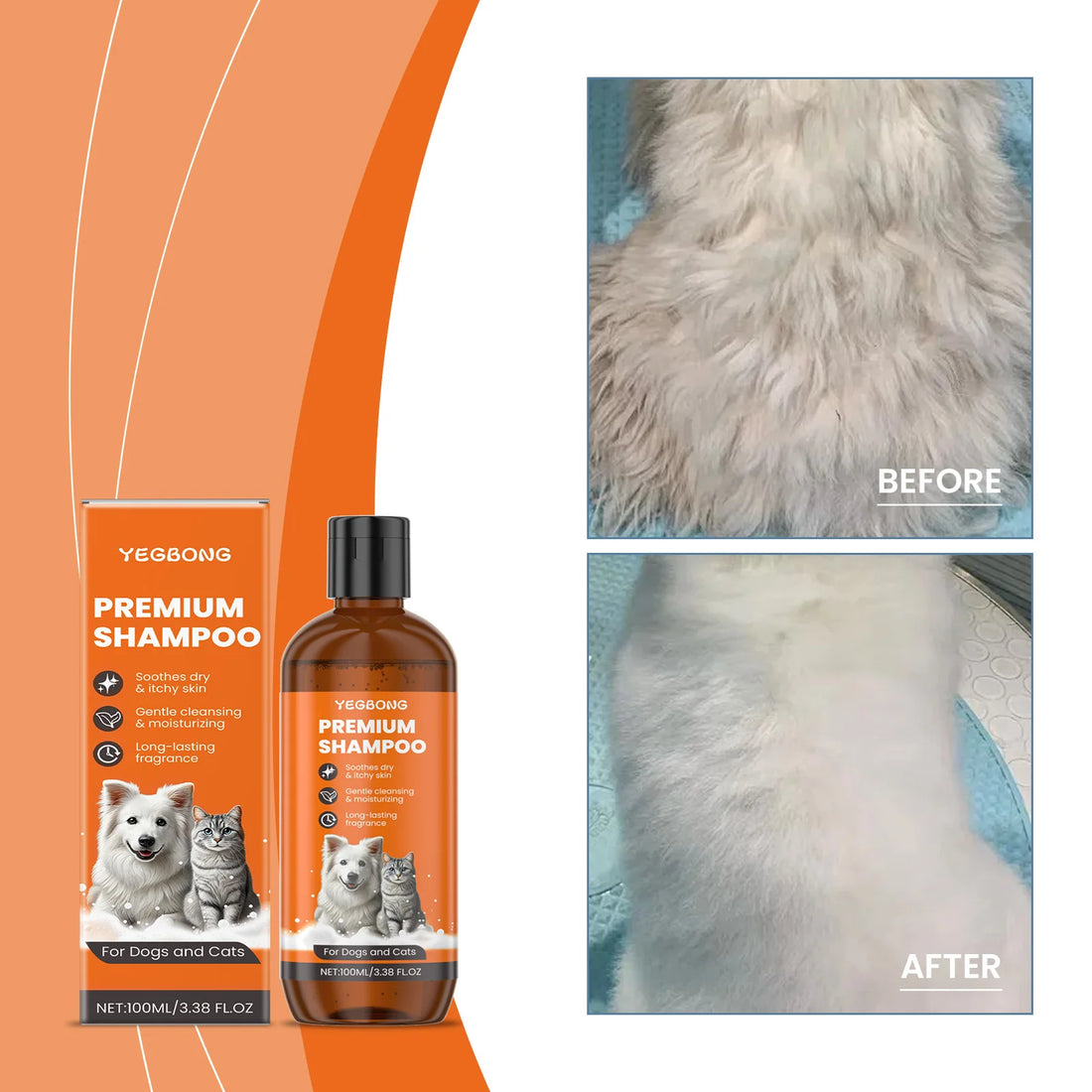 Natural Pet Shampoo for Dogs & Cats Coconut Oil
