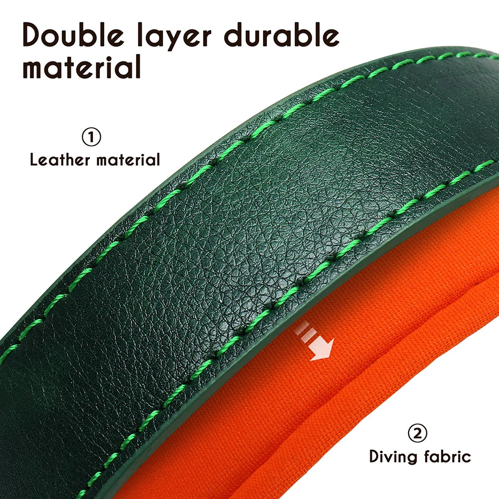 Customized PU Leather Nameplate Collar Dog Leash