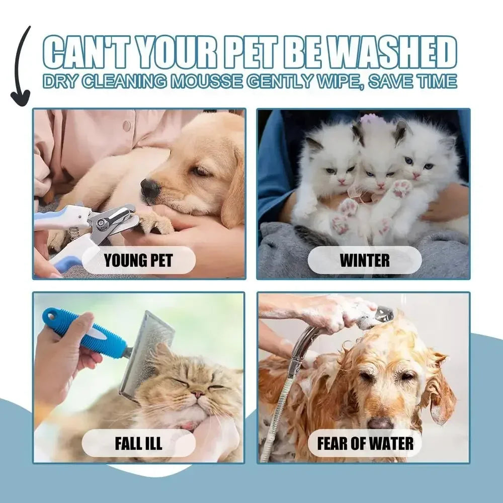 Waterless Dog Shampoo No Rinse Dogs Cleaning Shampoo