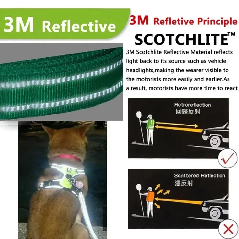 Reflective Breathable Vest Chest Strap Leash Pet Collar