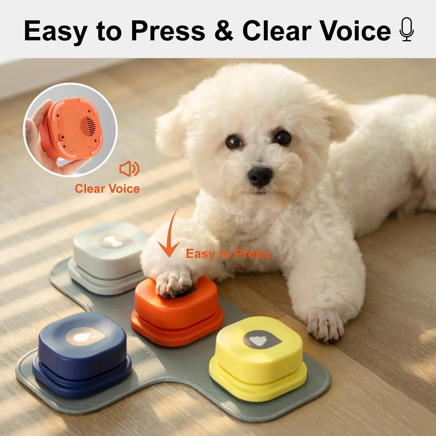 Mewoofun Dog Buttons with Rubber Mat Recordable Dog