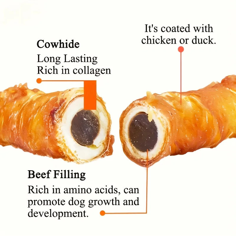Chicken Wrapped Cowhide Chocolate Stick Meat Dog