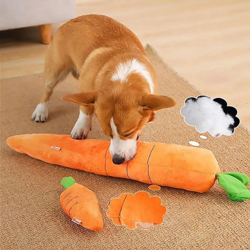 Dog Toy Pet Carrot Plush Toy Vegetable Chew Toy