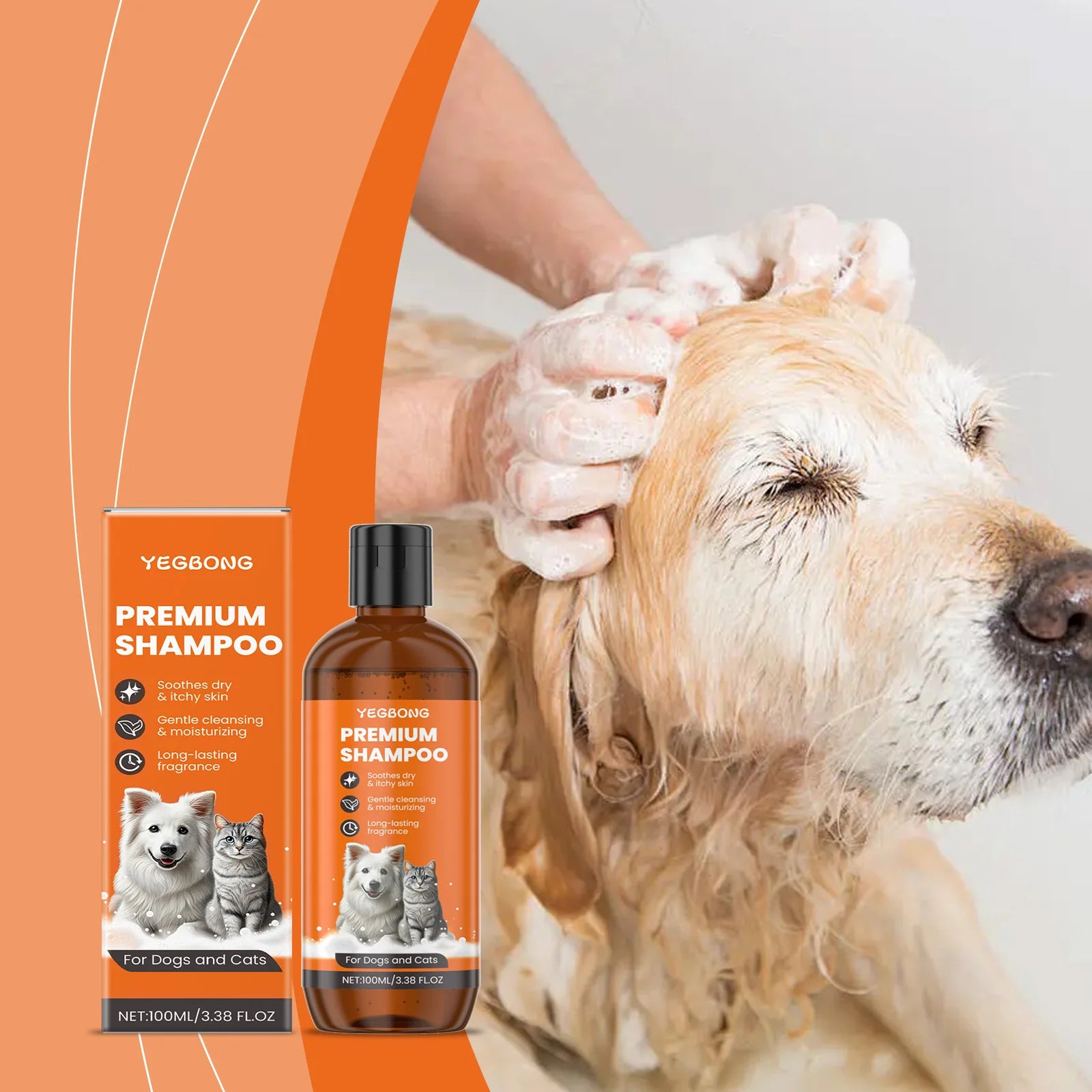 Natural Pet Shampoo for Dogs & Cats Coconut Oil