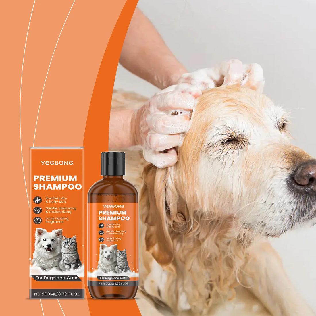 Natural Pet Shampoo for Dogs & Cats Coconut Oil