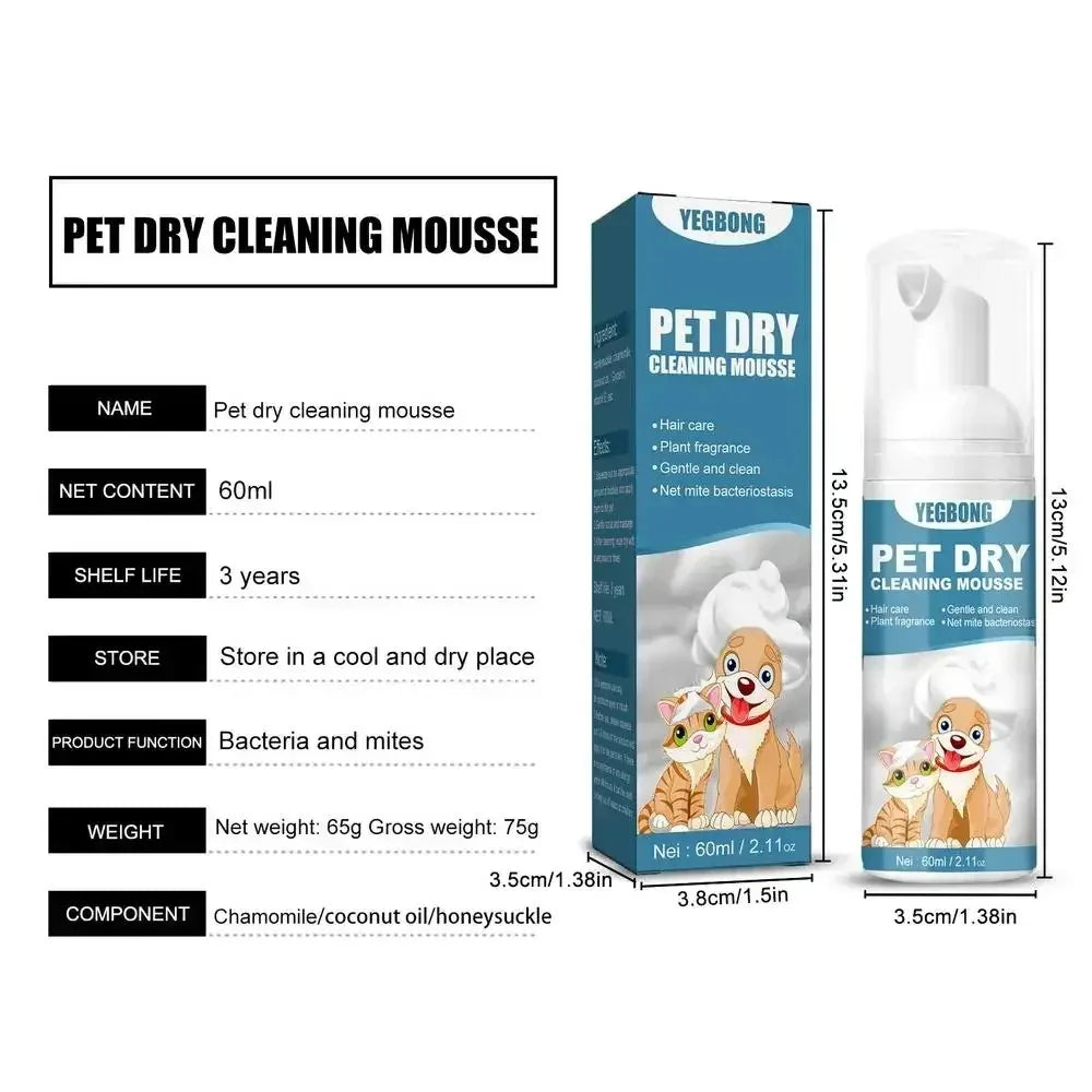 Yegbong Pet Dry Shampoo No Rinse Waterless Wash