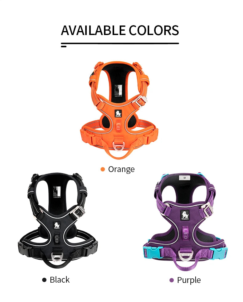 Pet Harness No Pull Nylon Reflective Dog Leash Pet Collar