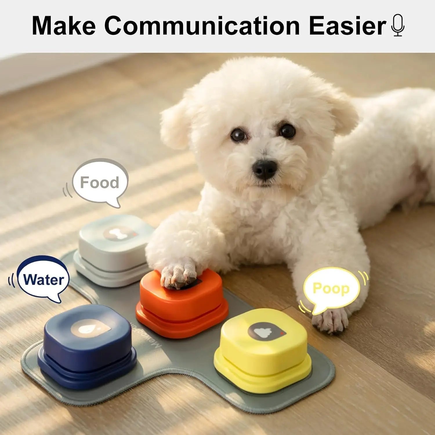 Mewoofun Dog Buttons with Rubber Mat Recordable Dog