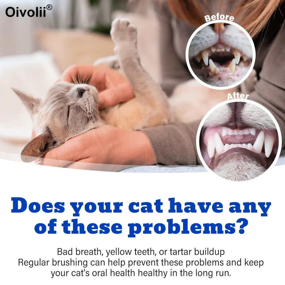 Tuna Flavored Cat Toothpaste Safe Dog Dental Care