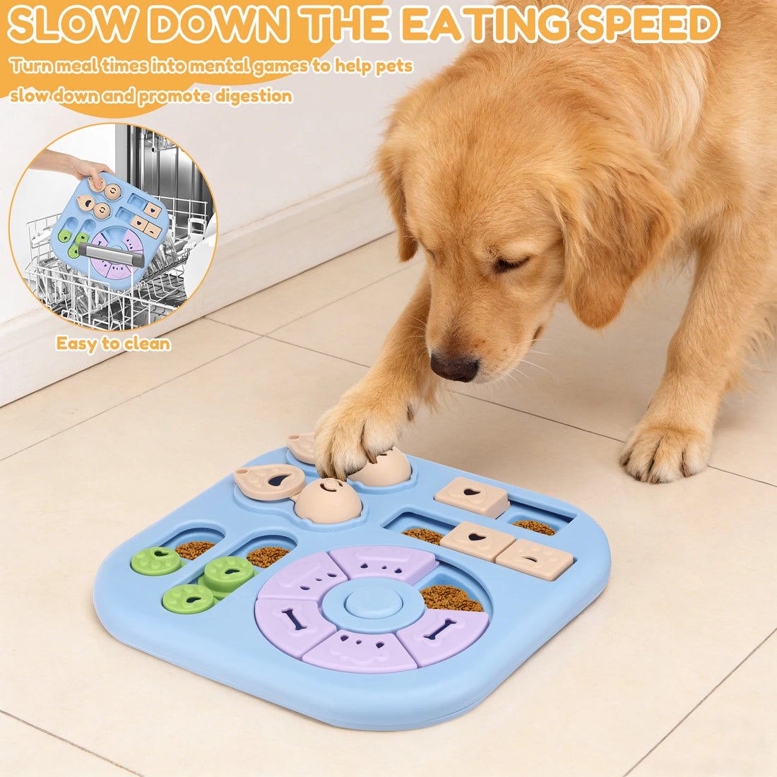 Dog Puzzle Toys Slow Feeder Interactive Food Tray Dogs