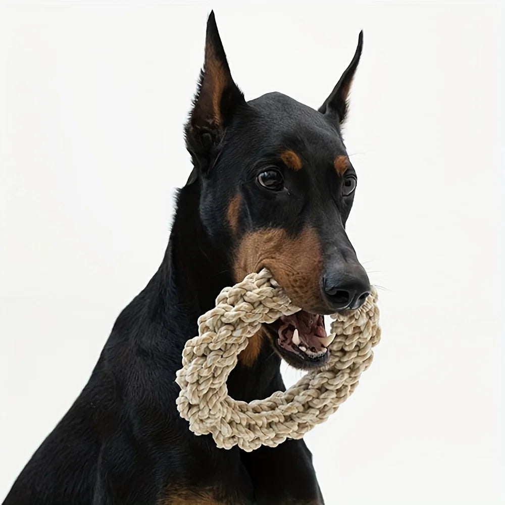 Durable Rope Dog Chew Toy-Twisted Ring Design toys