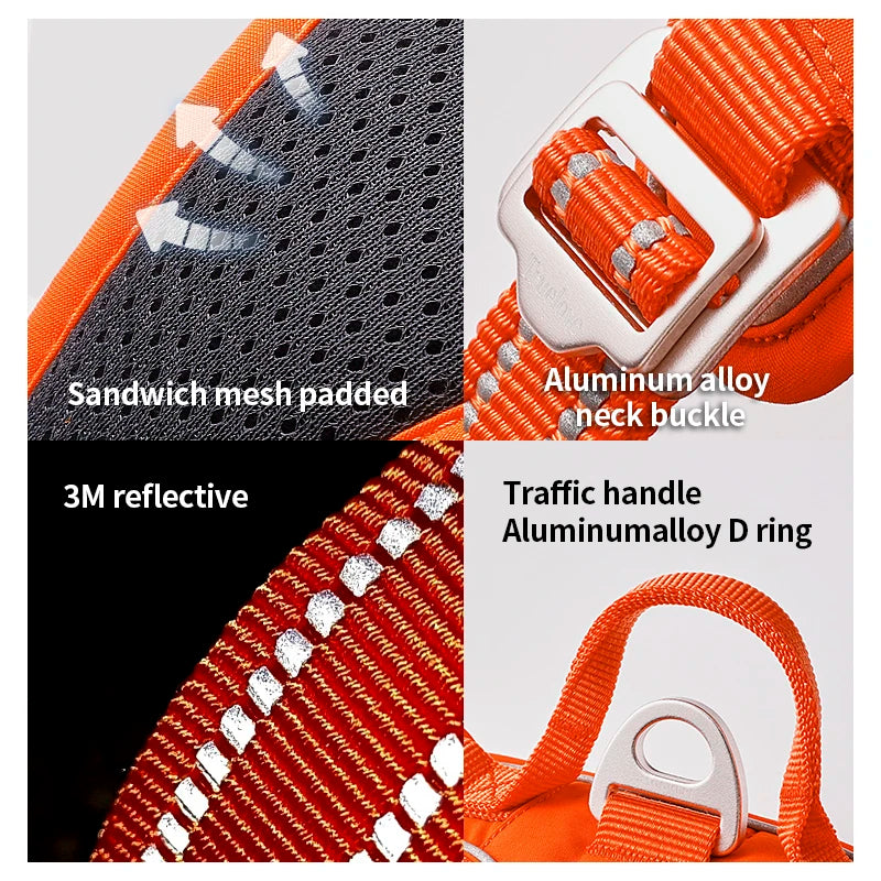 Pet Harness No Pull Nylon Reflective Dog Leash Pet Collar
