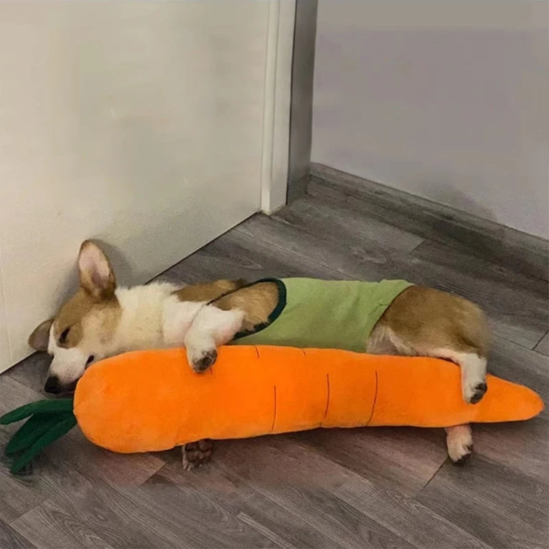 Dog Toy Pet Carrot Plush Toy Vegetable Chew Toy