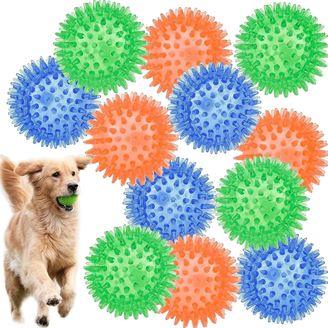 Dog Toys Spiky Balls Cleans Teeth and Gum Chewers
