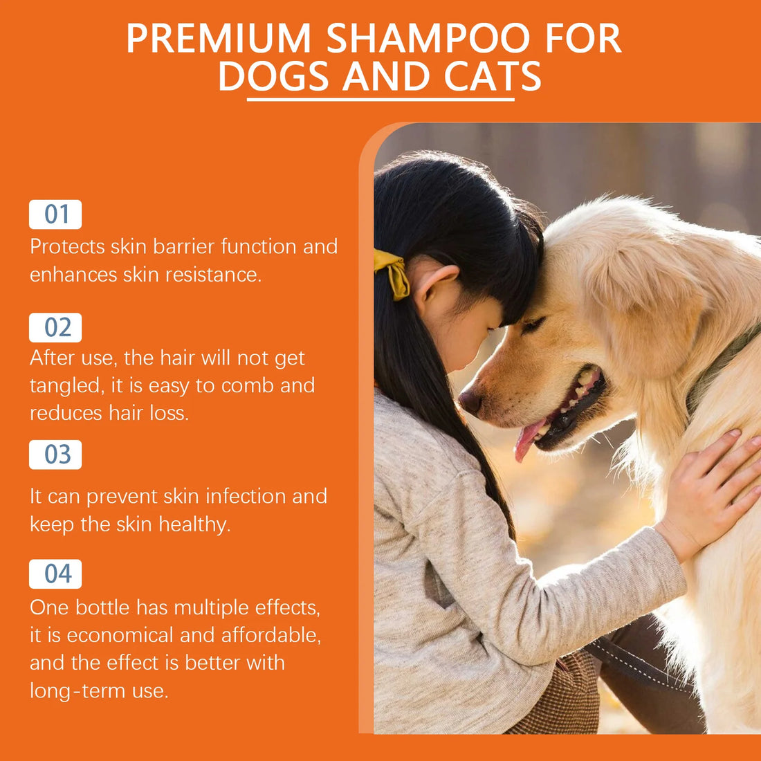 Natural Pet Shampoo for Dogs & Cats Coconut Oil