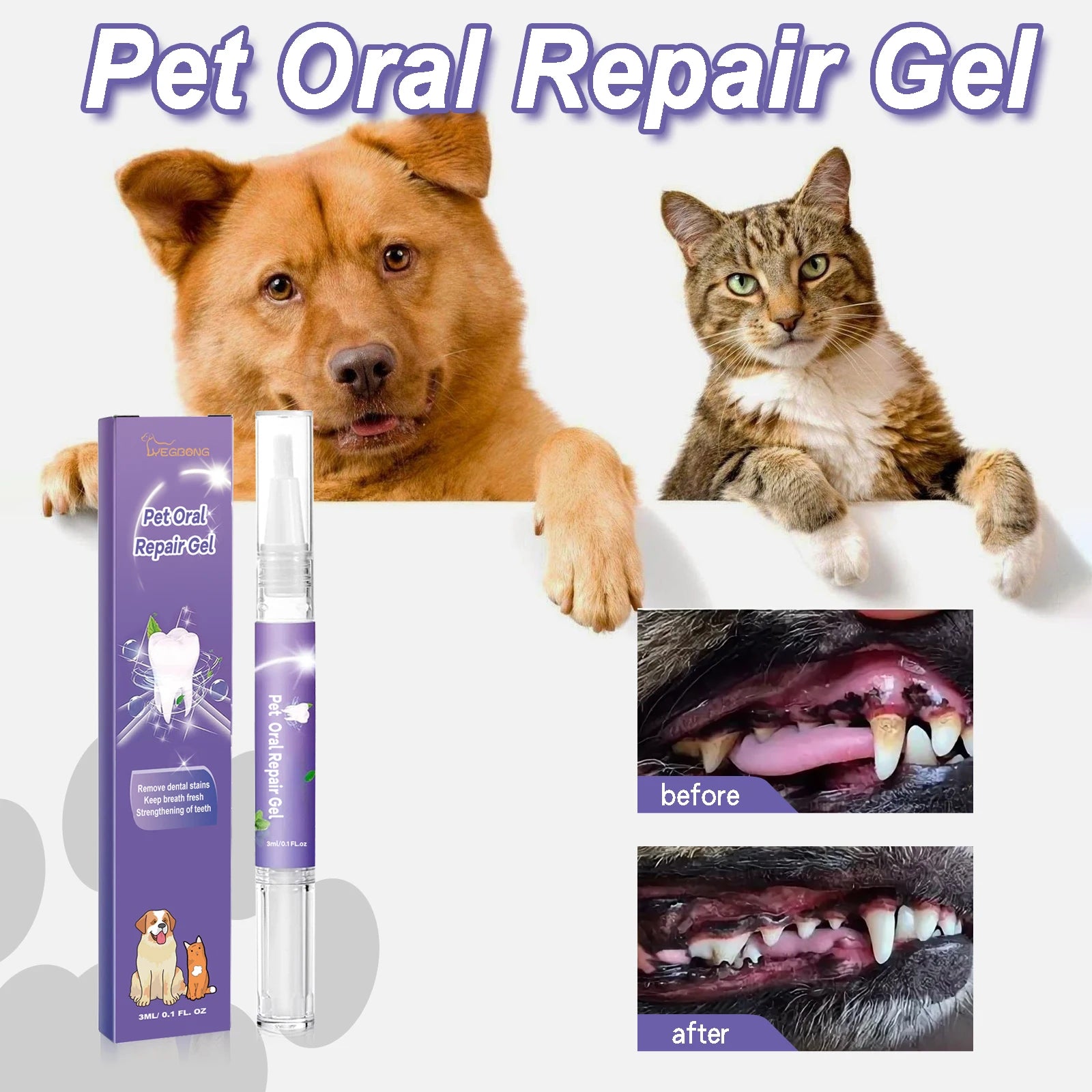 Pet Dental Gel Teeth Cleaning Pen for Dogs Dental Care
