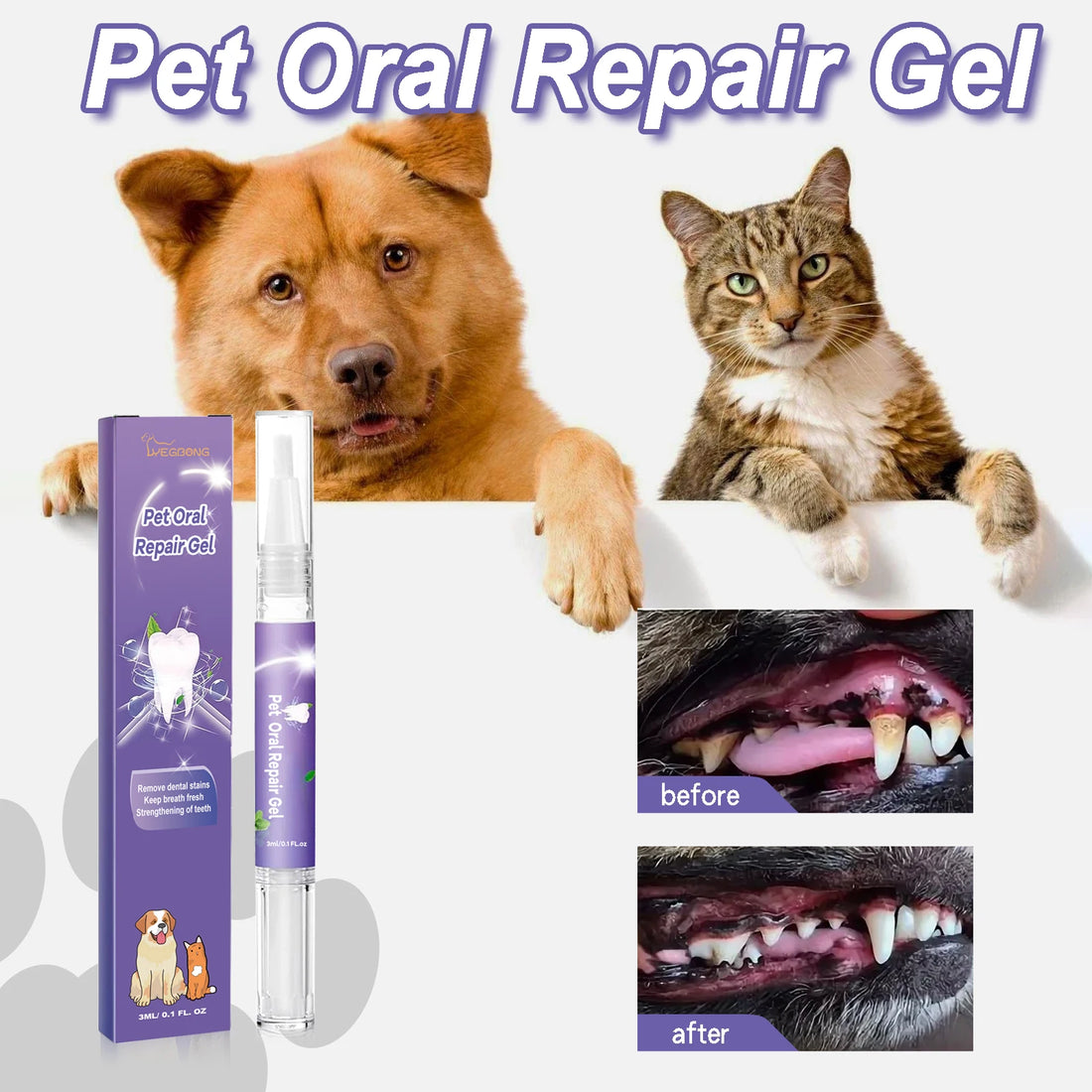 Pet Dental Gel Teeth Cleaning Pen for Dogs Dental Care