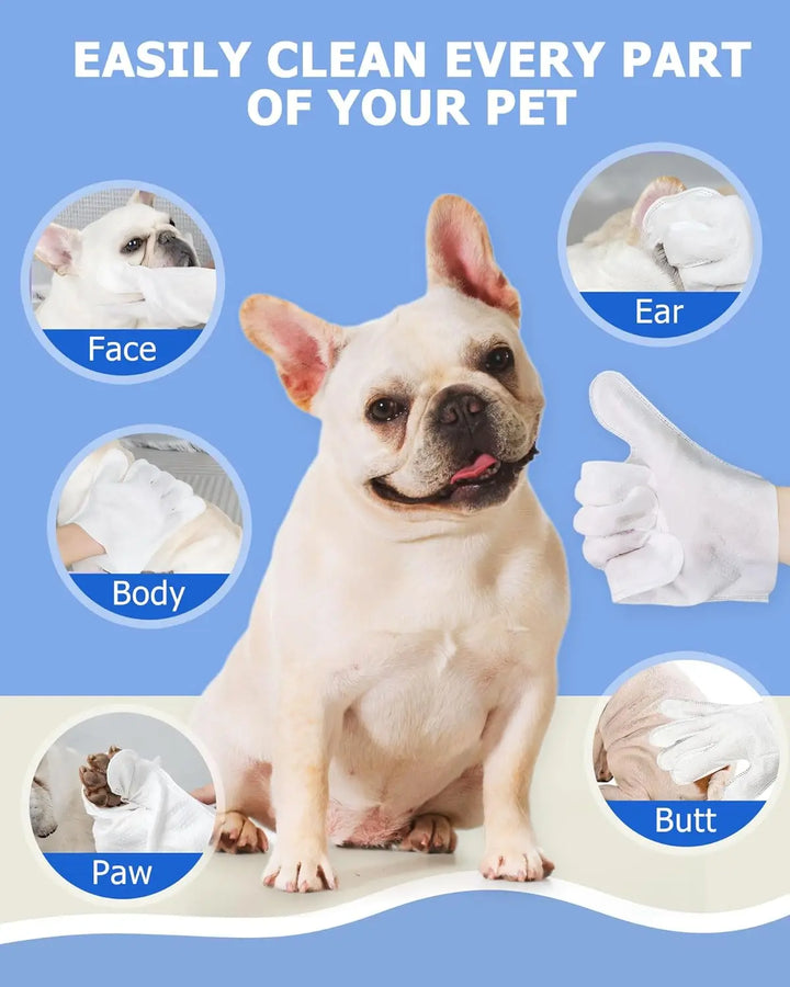 Cleaning Wipes Gloves for Dog and Cat Pet Bathing Wipes