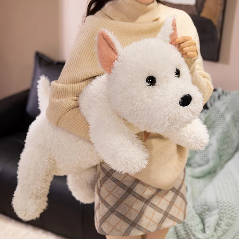 Fluffy Hair West Highland Dog Terrier Plushie Pillow