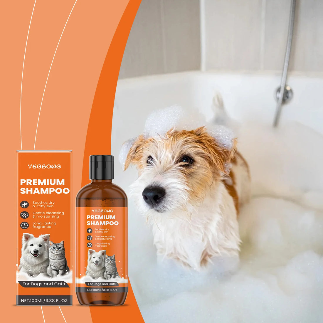 Natural Pet Shampoo for Dogs & Cats Coconut Oil