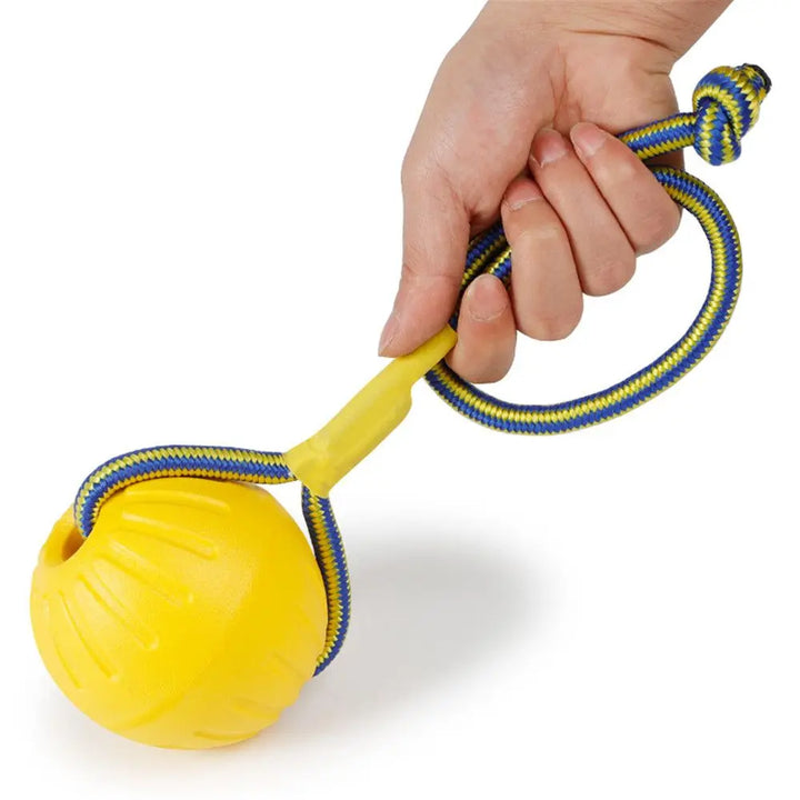 Yellow Rubber Ball Pet Dog Training Chew Play Fetch Toys