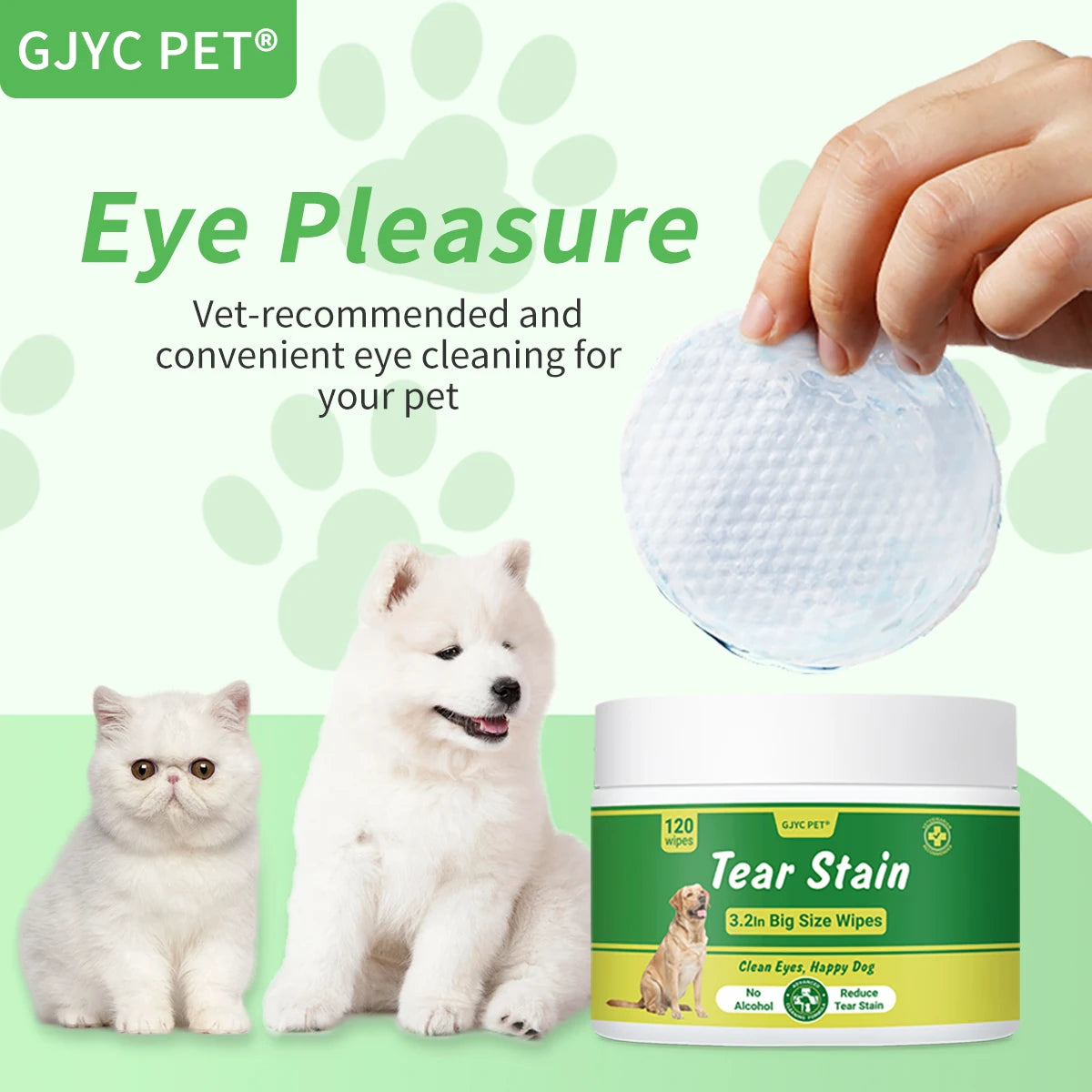 PET Large Size Pet Eye Wipes Tear Stain Remover Care