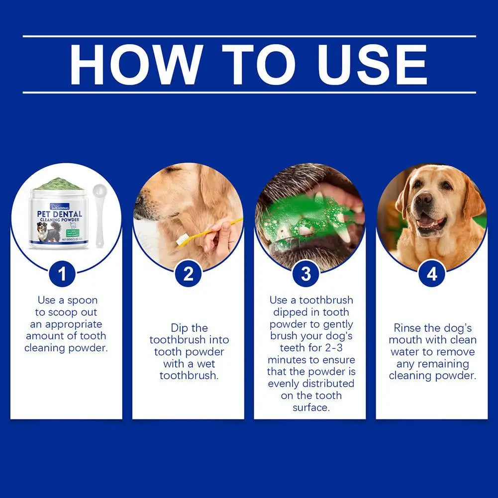 Dog Teeth Cleaning Powder Oral Dog Dental Care Powder