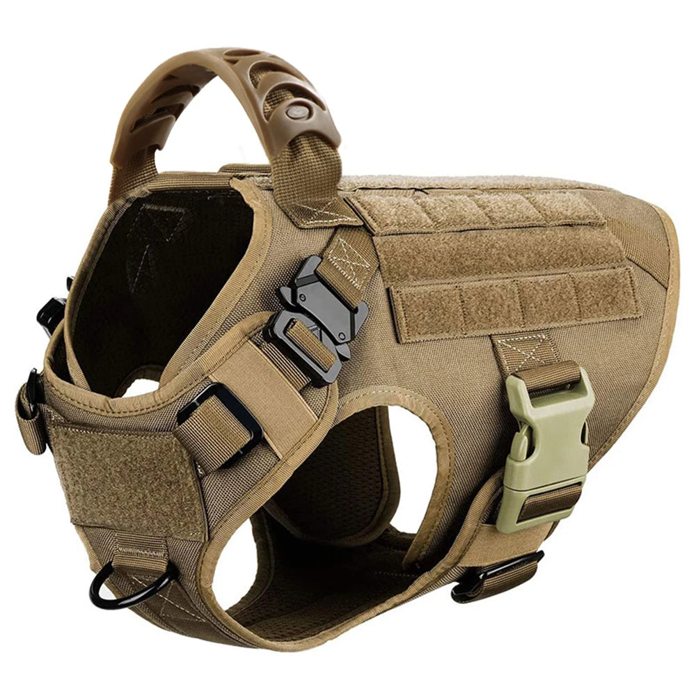 Military Large Dog Harness Pet Leash Collar
